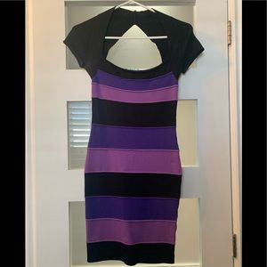 Purple and black striped bandage dress Marciano xs